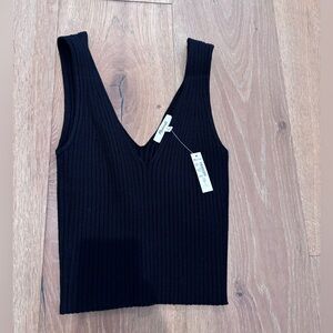 Madewell Black Ribbed Knit Top